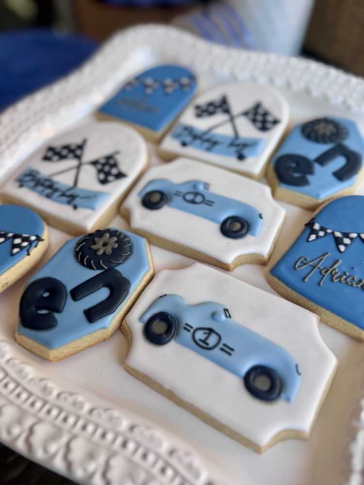 Young car driver sugar cookies.