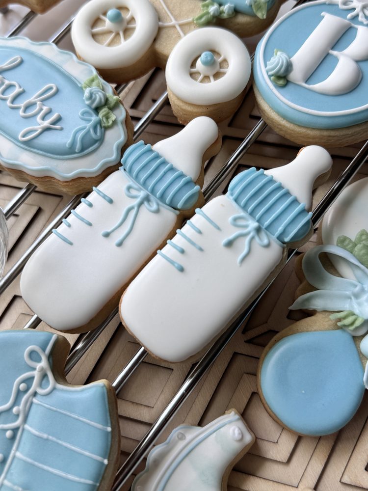 Light Blue Baby Shower Floral Design