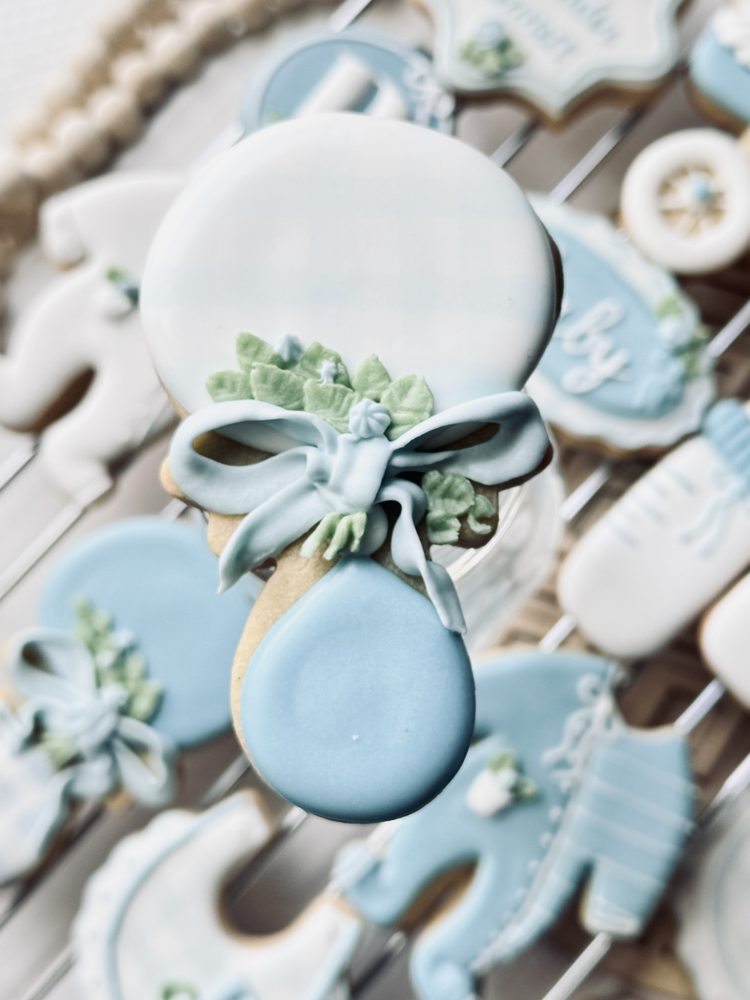 Light Blue Baby Shower Floral Design